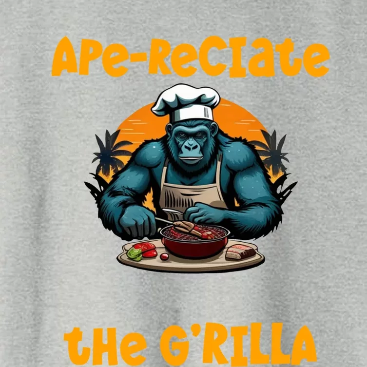 Appreciate The Grilla Master Bbq Griller Fun Pun Gift Women's Crop Top Tee