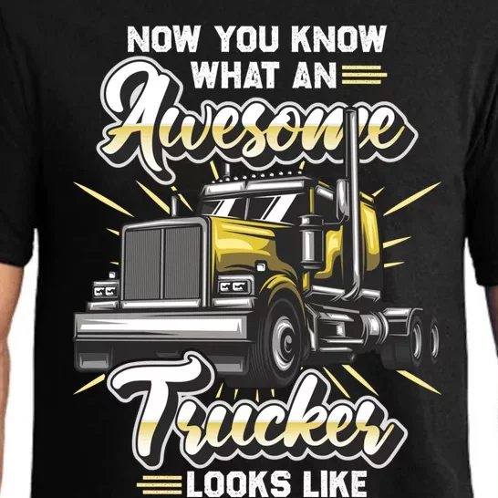 Awesome Trucker Gift Semi Truck Driver Big Rig Truckers Gift Pajama Set