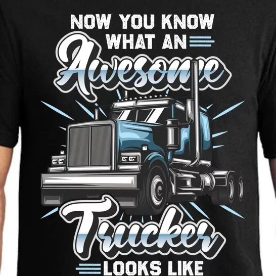 Awesome Trucker Gift Semi Truck Driver Big Rig Truckers Cute Gift Pajama Set