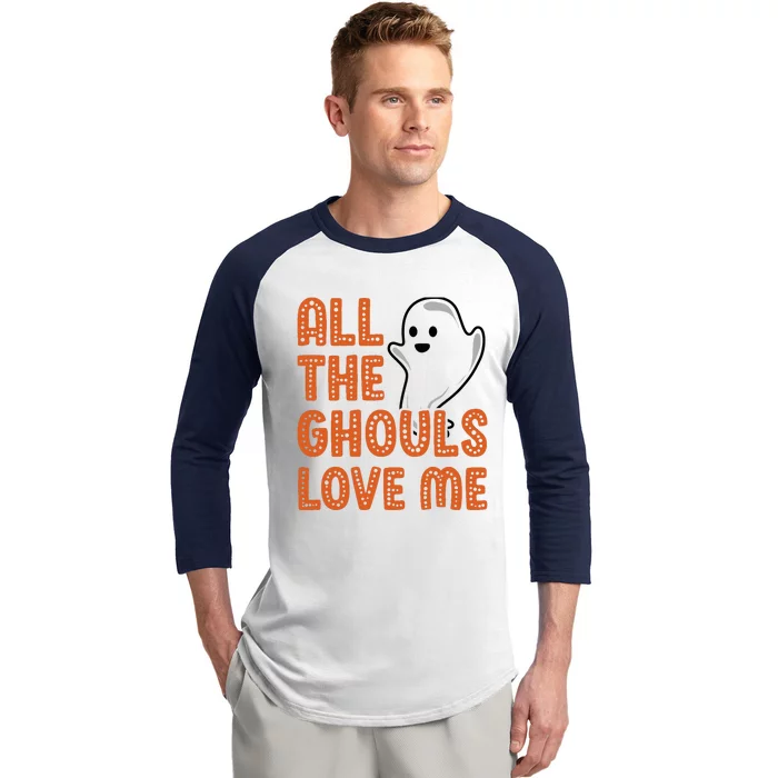 All The Ghouls Love Me Ghost Boy Halloween Baseball Sleeve Shirt