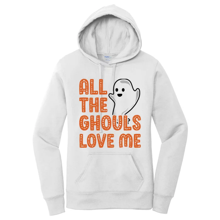 All The Ghouls Love Me Ghost Boy Halloween Women's Pullover Hoodie