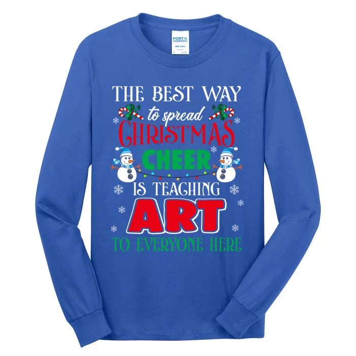 Art Teacher Gift Ugly Sweater Christmas Cheer Artist Cute Gift Tall Long Sleeve T-Shirt