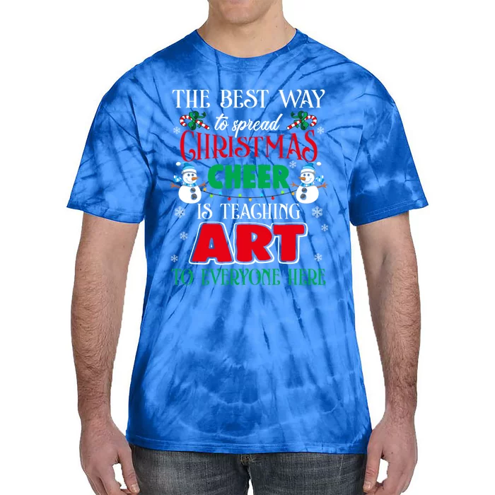 Art Teacher Gift Ugly Sweater Christmas Cheer Artist Cute Gift Tie-Dye T-Shirt