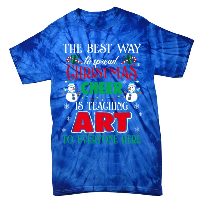 Art Teacher Gift Ugly Sweater Christmas Cheer Artist Cute Gift Tie-Dye T-Shirt