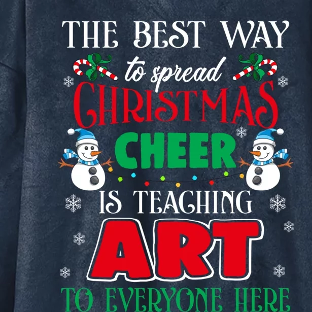 Art Teacher Gift Ugly Sweater Christmas Cheer Artist Cute Gift Hooded Wearable Blanket