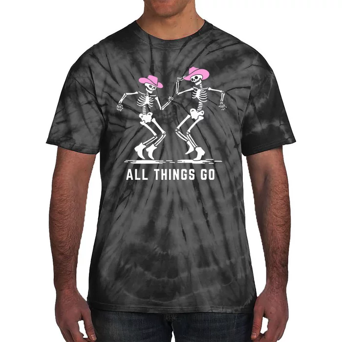 All Things Go Skeleton Cowboy Tie-Dye T-Shirt