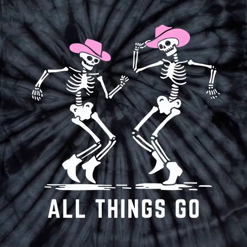 All Things Go Skeleton Cowboy Tie-Dye T-Shirt