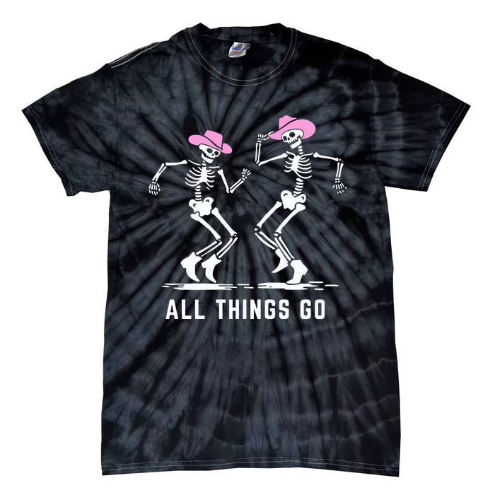 All Things Go Skeleton Cowboy Tie-Dye T-Shirt