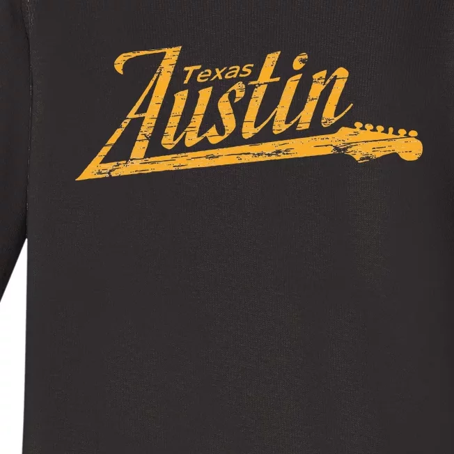 Austin Texas Guitar Neck Baby Long Sleeve Bodysuit