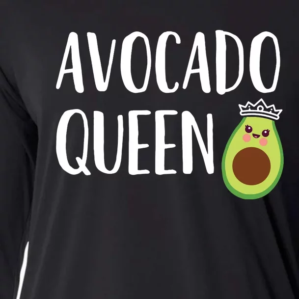 Avocado Themed Gift Women Girlsfunny Avocado Queen Cooling Performance Long Sleeve Crew