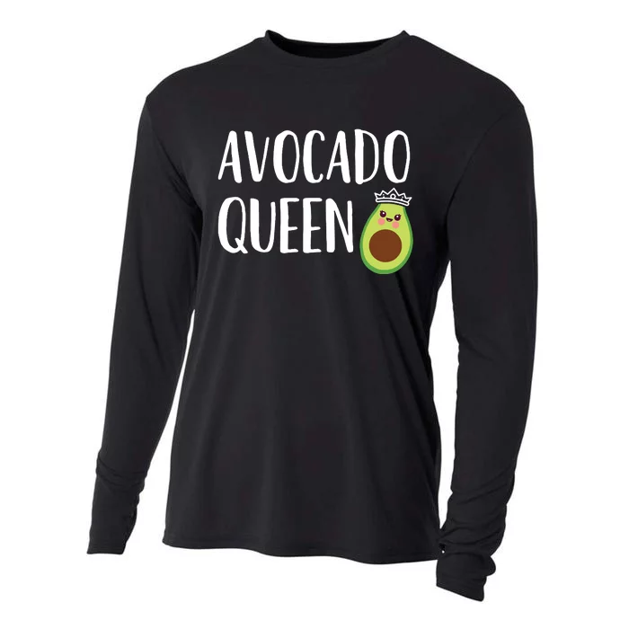 Avocado Themed Gift Women Girlsfunny Avocado Queen Cooling Performance Long Sleeve Crew