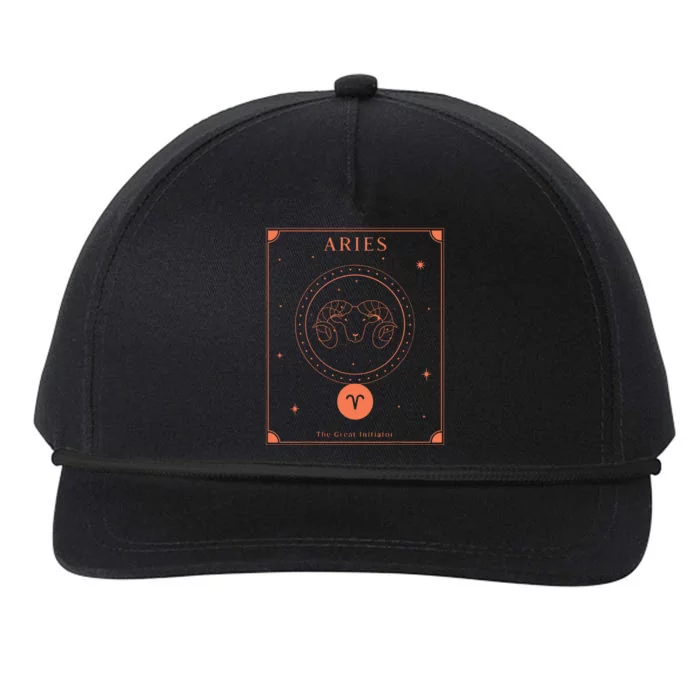 Aries The Great Initiator Zodiac Snapback Five-Panel Rope Hat