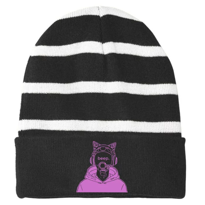 Abigail Thorn Hexcorp Semirecursive Drone Beep Striped Beanie with Solid Band