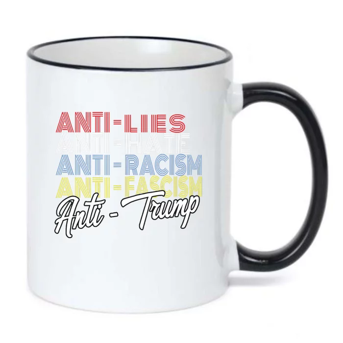 Anti Trump Hate Lies And Fascism Resist Vote Nov 5 2024 Black Color Changing Mug