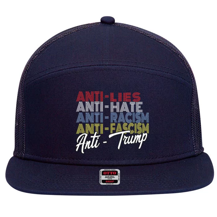 Anti Trump Hate Lies And Fascism Resist Vote Nov 5 2024 7 Panel Mesh Trucker Snapback Hat