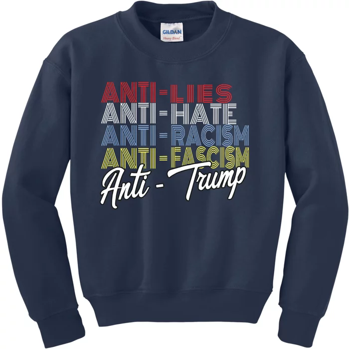 Anti Trump Hate Lies And Fascism Resist Vote Nov 5 2024 Kids Sweatshirt