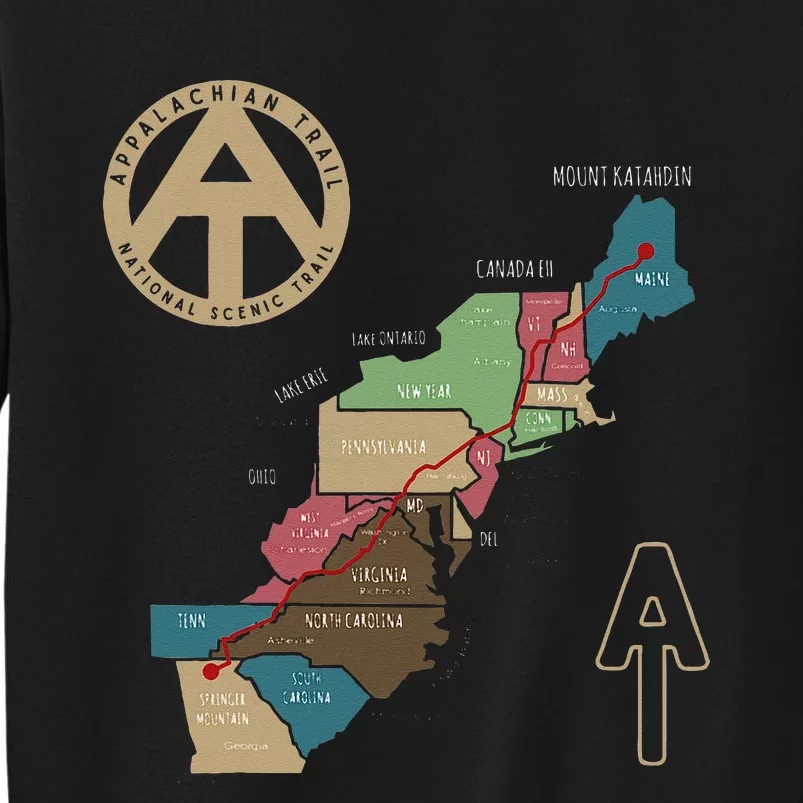 Appalachian Trail Hiking Map Sweatshirt