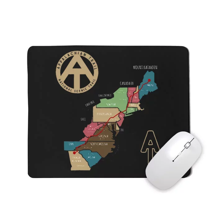 Appalachian Trail Hiking Map Mousepad