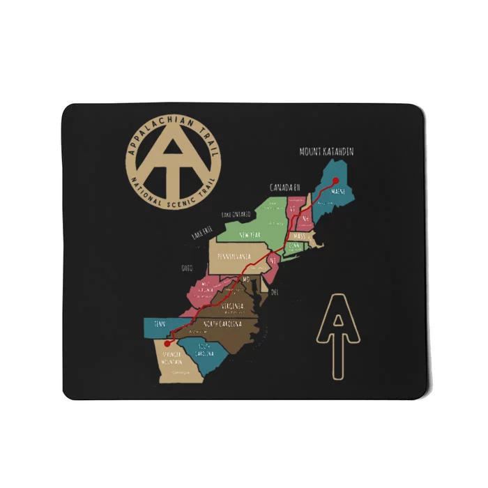 Appalachian Trail Hiking Map Mousepad