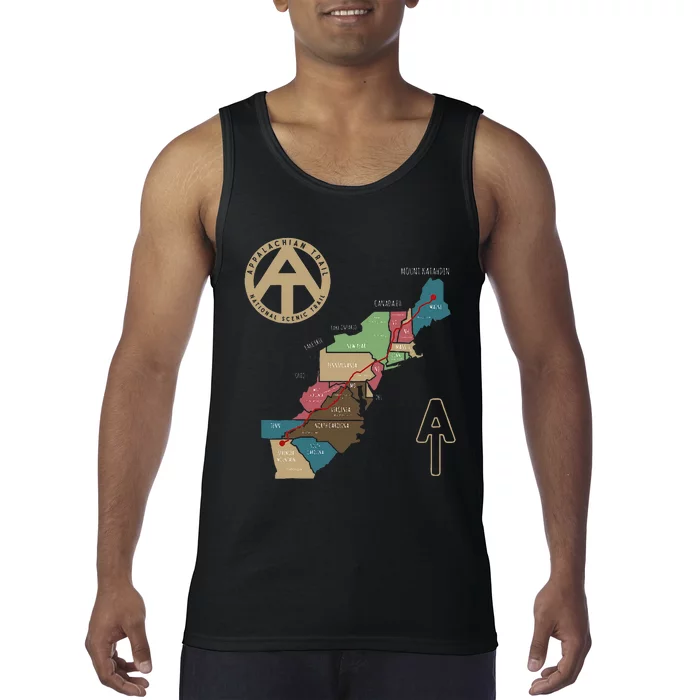 Appalachian Trail Hiking Map Tank Top