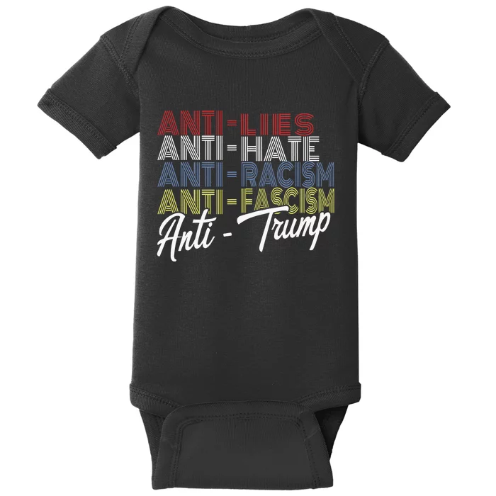 Anti Trump Hate Lies And Fascism Resist Vote Nov 5 2024 Baby Bodysuit