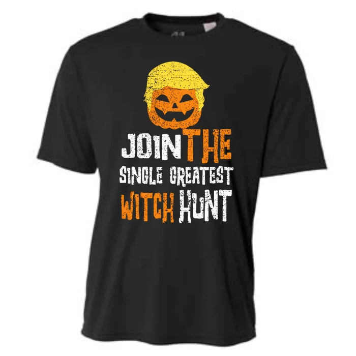 Anti Trump Halloween Pumpkin Join Single Greatest Witch Hunt Cooling Performance Crew T-Shirt