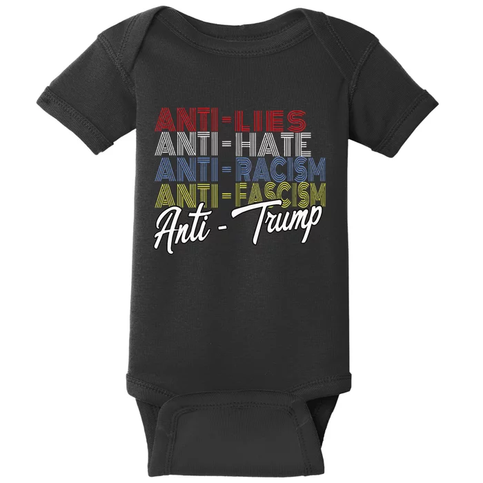 Anti Trump Hate Lies And Fascism Resist Vote Nov 5 2024 Baby Bodysuit