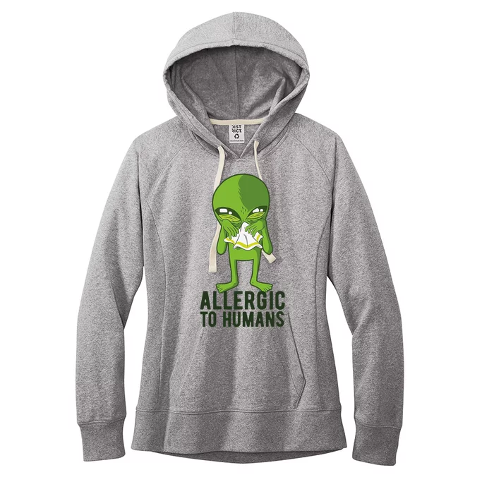 Allergic To Humans Funny Alien Women's Fleece Hoodie