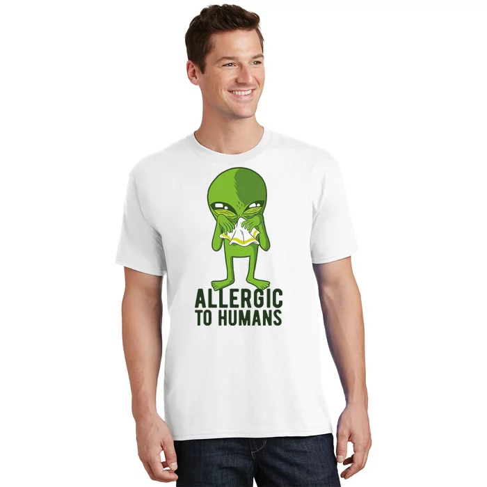 Allergic To Humans Funny Alien T-Shirt