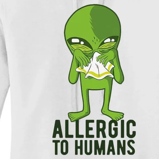 Allergic To Humans Funny Alien Women's Pullover Hoodie