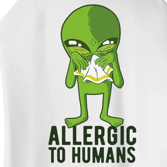 Allergic To Humans Funny Alien Women’s Perfect Tri Rocker Tank