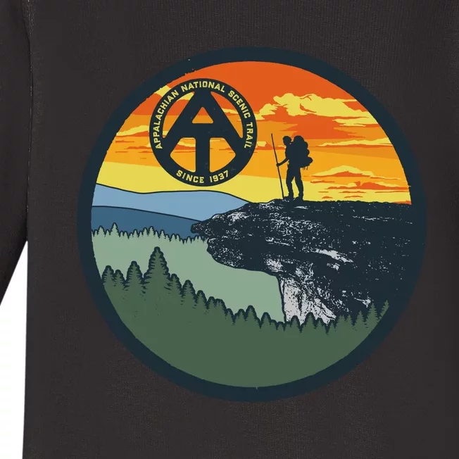 Appalachian Trail Hiker McAfee's Knob Tee Baby Long Sleeve Bodysuit