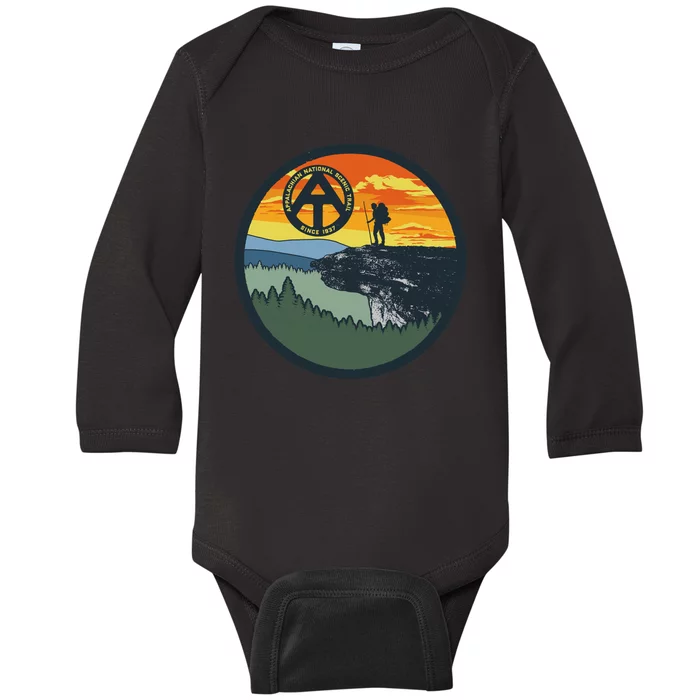 Appalachian Trail Hiker McAfee's Knob Tee Baby Long Sleeve Bodysuit