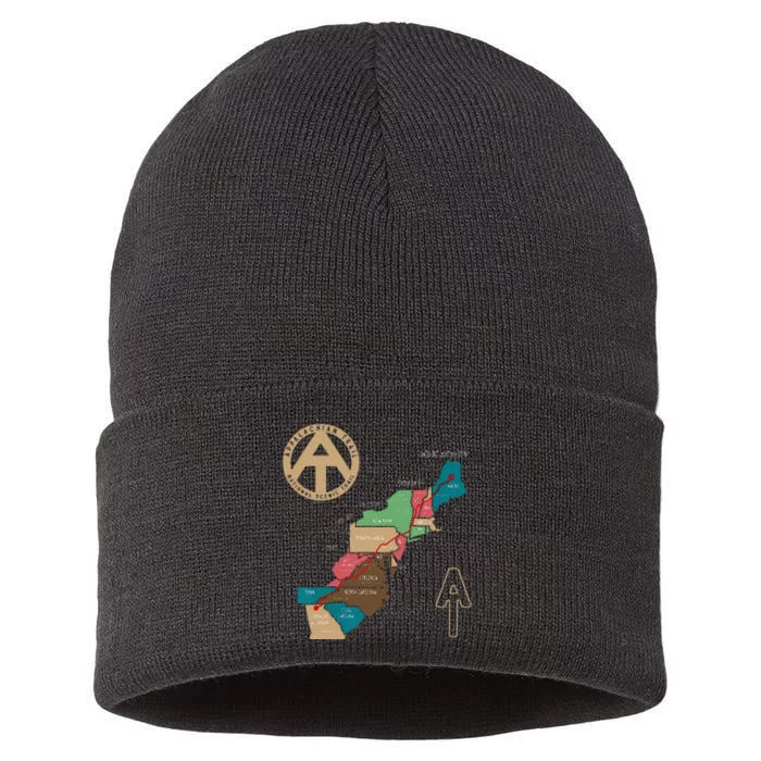 Appalachian Trail Hiking Map Sustainable Knit Beanie