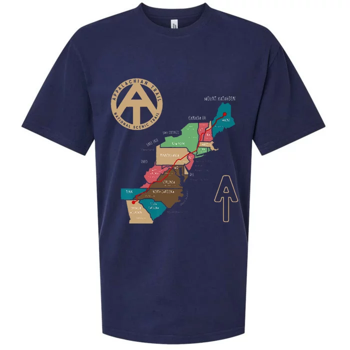 Appalachian Trail Hiking Map Sueded Cloud Jersey T-Shirt