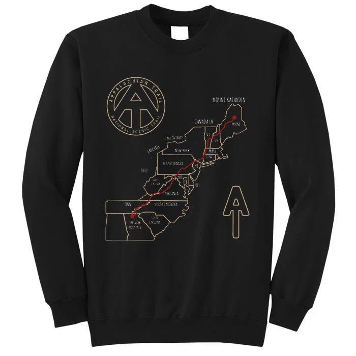 Appalachian Trail Hiking Map Outdoor Adventure Trailing Sweatshirt