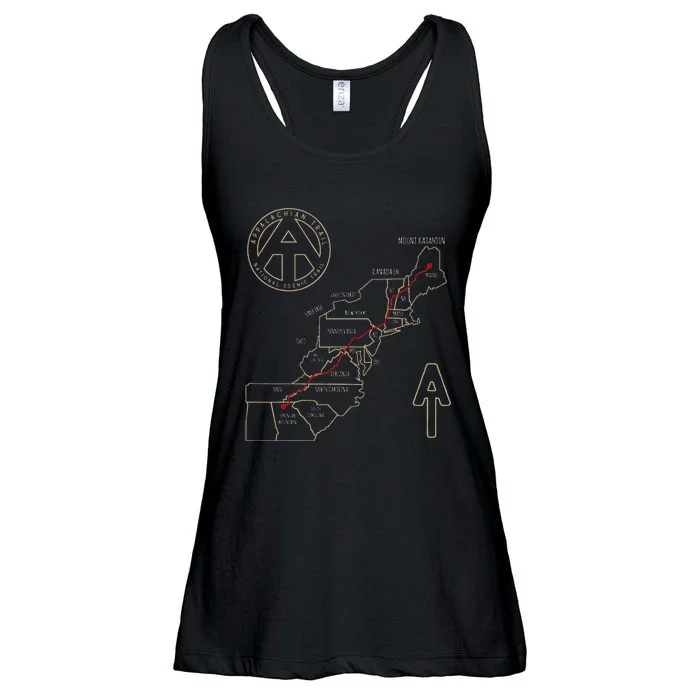 Appalachian Trail Hiking Map Outdoor Adventure Trailing Ladies Essential Flowy Tank