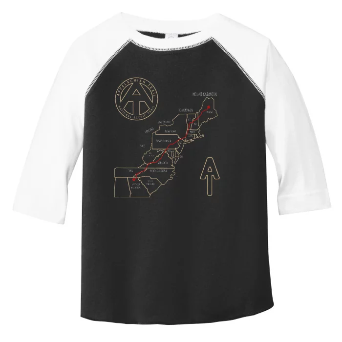 Appalachian Trail Hiking Map Outdoor Adventure Trailing Toddler Fine Jersey T-Shirt