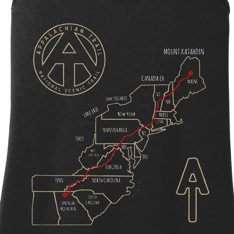 Appalachian Trail Hiking Map Outdoor Adventure Trailing Ladies Essential Tank