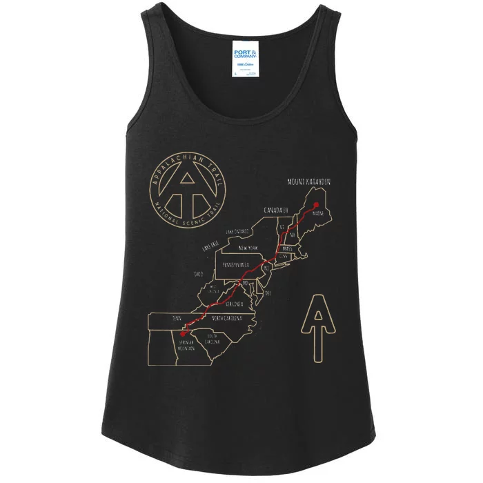 Appalachian Trail Hiking Map Outdoor Adventure Trailing Ladies Essential Tank