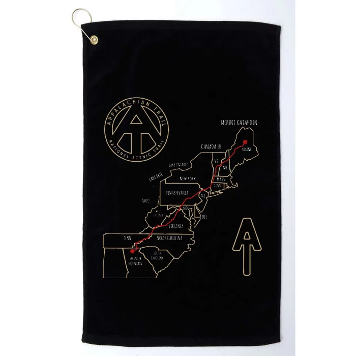 Appalachian Trail Hiking Map Outdoor Adventure Trailing Platinum Collection Golf Towel