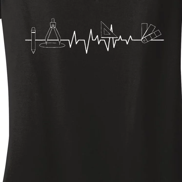 Architecture Tool Heartbeat Architect Architectural Design Women's V-Neck T-Shirt