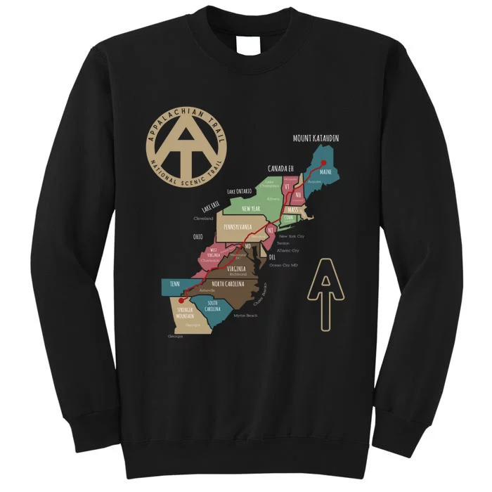 Appalachian Trail Hiking Map Sweatshirt