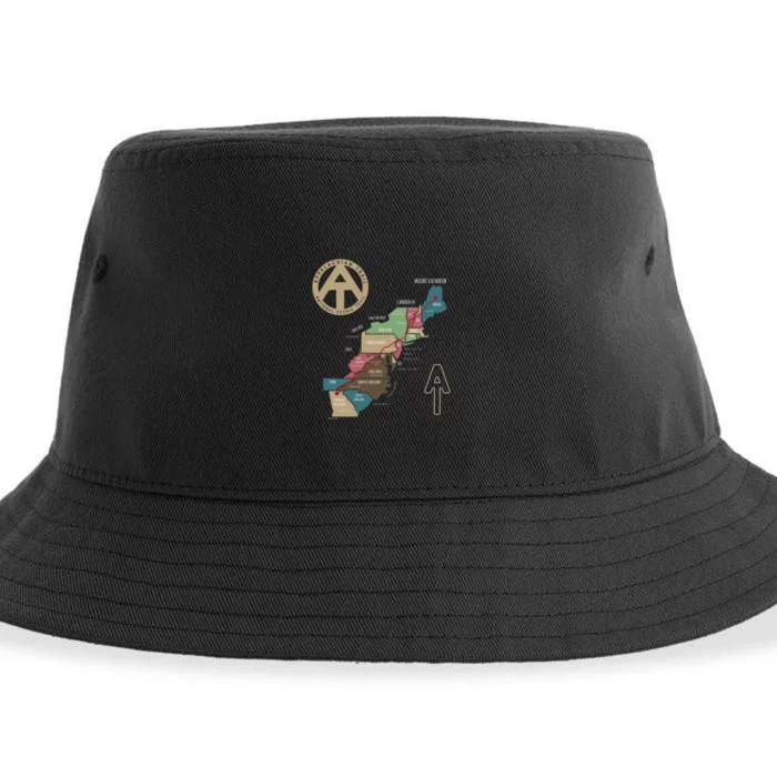 Appalachian Trail Hiking Map Sustainable Bucket Hat