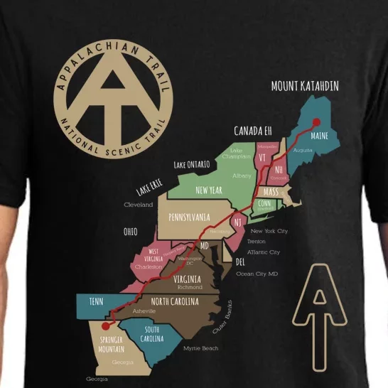 Appalachian Trail Hiking Map Pajama Set