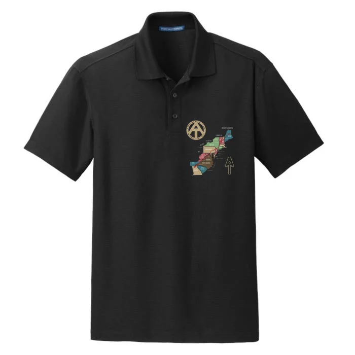 Appalachian Trail Hiking Map Dry Zone Grid Performance Polo