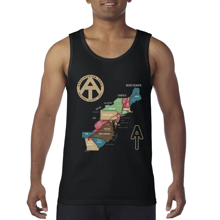 Appalachian Trail Hiking Map Tank Top