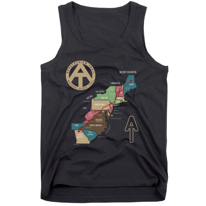 Appalachian Trail Hiking Map Tank Top