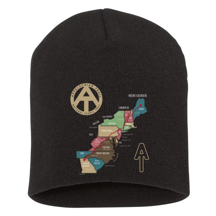 Appalachian Trail Hiking Map Short Acrylic Beanie