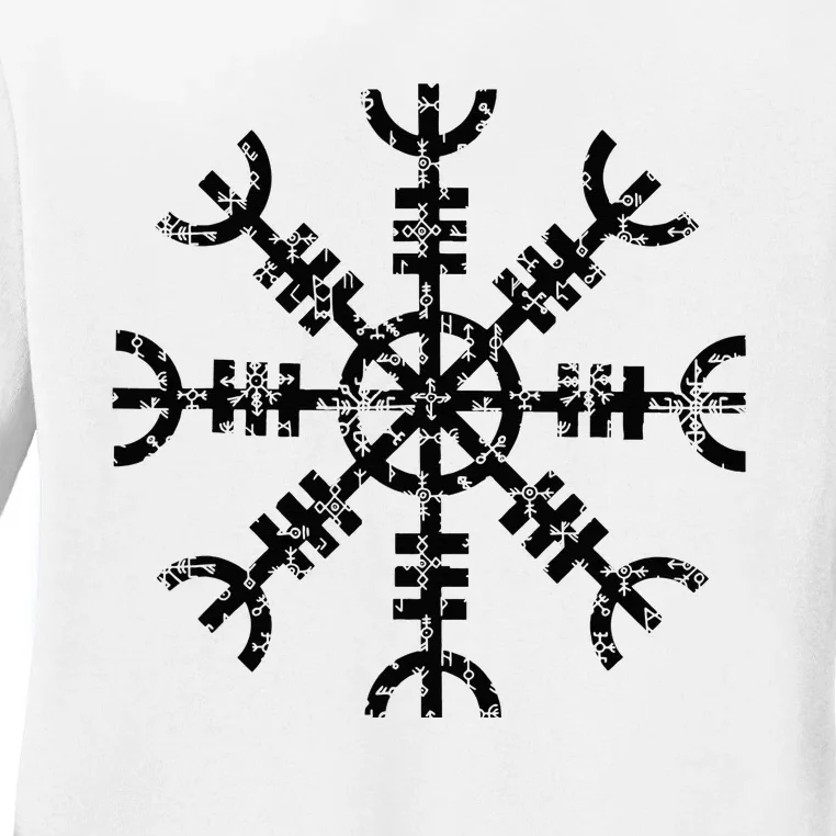 Aegishjalmur - The Helm of Awe - Classic Norse Viking Ladies Long Sleeve Shirt